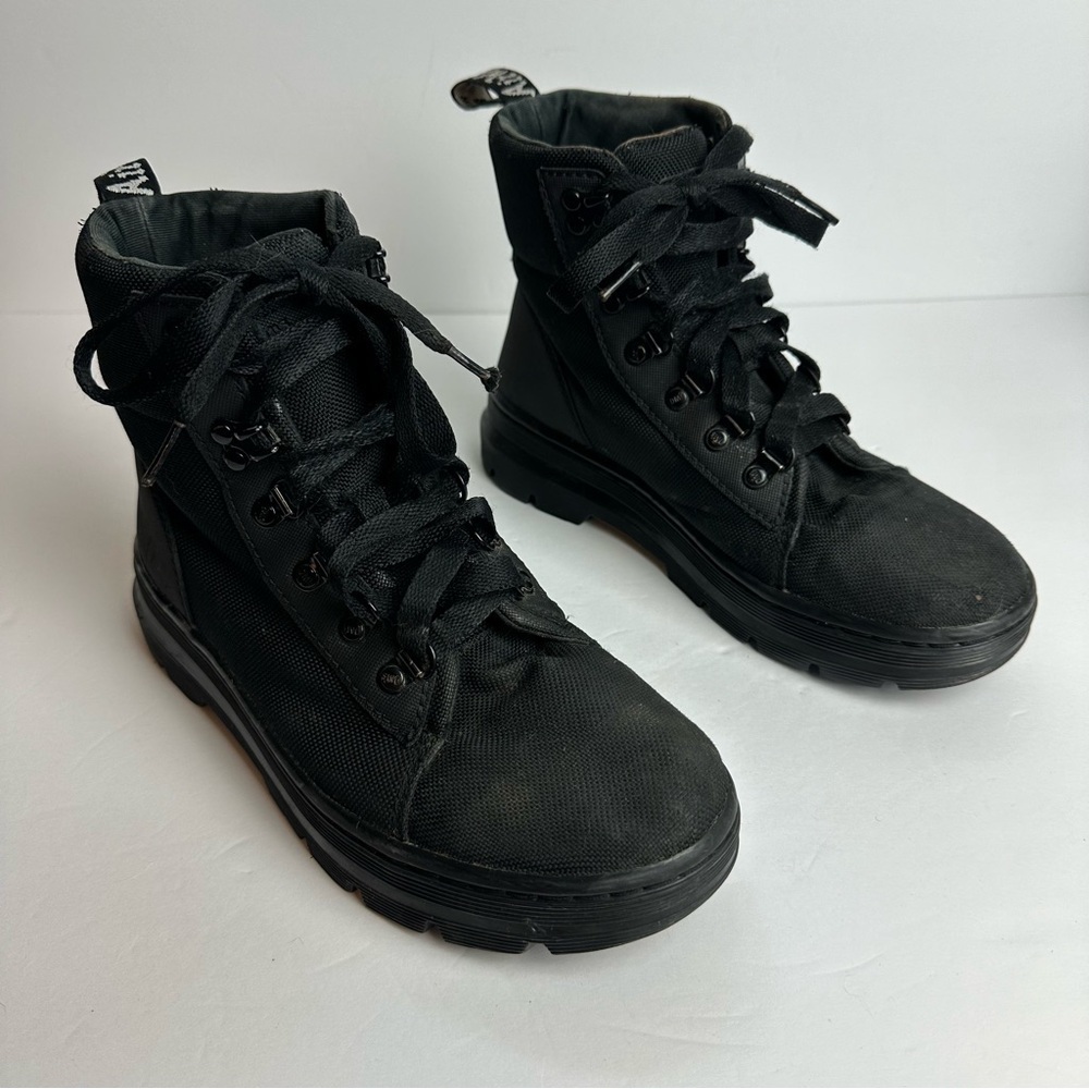 Dr. Martens Black Lace-Up Canvas Combat Boots